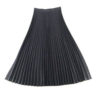 Harve Benard Vintage 90s 100% Wool Accordion Pleat Midi Skirt Charcoal Gray SZ 6